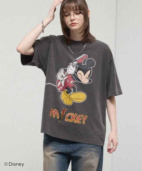 Disney（ディズニー）の「＜Exclusive＞ 【Disney】 Vintage Rock'n Roll Tee / 別注 ヴィンテージライク ディズニー ロックTシャツ（Tシャツ/カットソー・メンズ・ワイン/ブラック/ブラック系2/ブラック系/ブルー・L/M）」の6枚目の写真