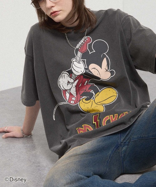 Disney（ディズニー）の「＜Exclusive＞ 【Disney】 Vintage Rock'n Roll Tee / 別注 ヴィンテージライク ディズニー ロックTシャツ（Tシャツ/カットソー・メンズ・ワイン/ブラック/ブラック系2/ブラック系/ブルー・L/M）」の7枚目の写真