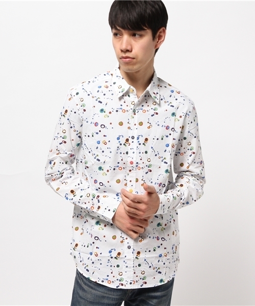 Desigual(デシグアル)の「「Desigual/デシグアル」レインボー調ドット長袖シャツ(シャツ/ブラウス・メンズ・ブルー/ホワイト系その他・X-LARGE/MEDIUM/SMALL/LARGE/XX-LARGE)」の2枚目の写真