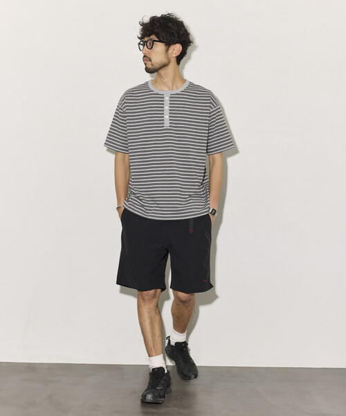 FREAK'S STORE(フリークスストア)の「マルチボーダー ヘンリーネック 半袖Tシャツ(Tシャツ/カットソー・メンズ・グレー/ブラウン・LARGE/MEDIUM)」の15枚目の写真
