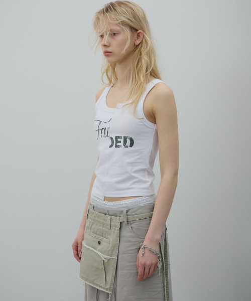 LCDC TM(エルシーディーシーティーエム)の「SPLIT GRAPHIC TANK TOP (WHITE)(Tシャツ/カットソー・レディース・その他・SMALL/MEDIUM)」の6枚目の写真