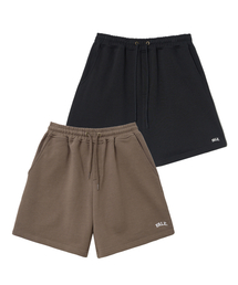 YALE（イェール）の「[2PACK] スモールアーチスウェットショーツ_ブラウン/ブラック（その他パンツ）」