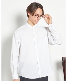 【BLACK LINE】【形態安定】バンドカラーシャツ
