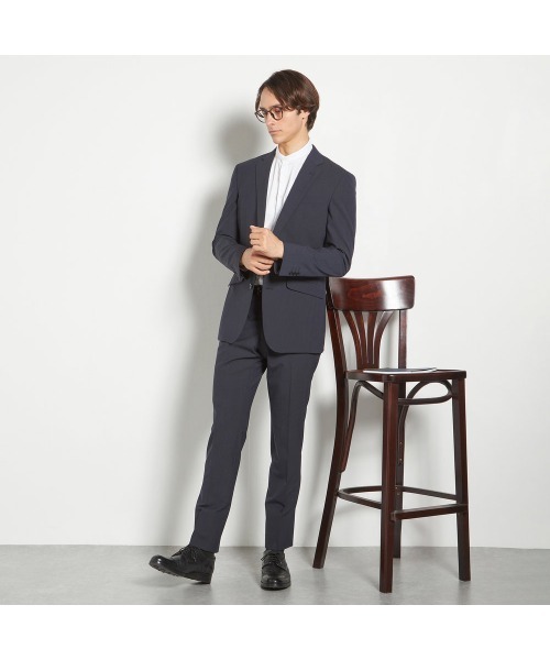 SUIT SELECT（スーツセレクト）の「【BLACK LINE】【形態安定】バンドカラーシャツ（ビジネスシャツ・メンズ・ブラック/ホワイト・MEDIUM/LARGE）」の15枚目の写真