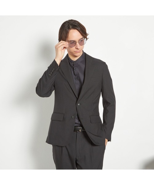 SUIT SELECT（スーツセレクト）の「【BLACK LINE】【形態安定】バンドカラーシャツ（ビジネスシャツ・メンズ・ブラック/ホワイト・MEDIUM/LARGE）」の14枚目の写真