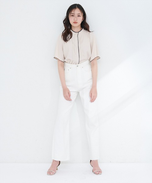 natural couture（ナチュラルクチュール）の「【ZOZO限定】パイピングタックフレアスリーブブラウス（シャツ/ブラウス・レディース・その他1/その他2/サックスブルー/ネイビー/ベージュ・FREE）」の9枚目の写真