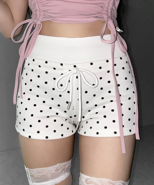 me+em select（ミームセレクト）の「【 ３color 】ドットスウェットショートパンツ  ／ dot sweat short pants※※（スウェットパンツ・レディース・ホワイト/グレー/ブラック・LARGE/MEDIUM/SMALL）」の18枚目の写真