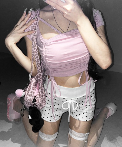 me+em select（ミームセレクト）の「【 ３color 】ドットスウェットショートパンツ  ／ dot sweat short pants※※（スウェットパンツ・レディース・ホワイト/グレー/ブラック・LARGE/MEDIUM/SMALL）」の19枚目の写真