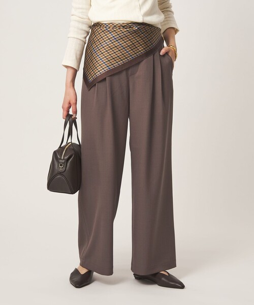 green label relaxing（グリーンレーベルリラクシング）の「［size SHORT/TALLあり］オルマイ ツイル ワイド パンツ（その他パンツ・レディース・グレー/モカ/ブラック/ブラウン・34/SHORT/TALL/40/38/36）」の3枚目の写真