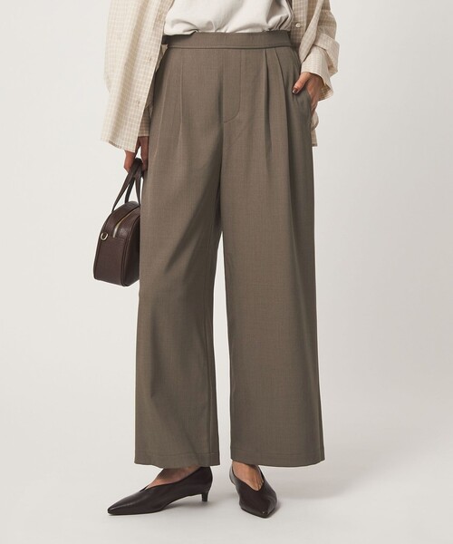 green label relaxing（グリーンレーベルリラクシング）の「［size SHORT/TALLあり］オルマイ ツイル ワイド パンツ（その他パンツ・レディース・グレー/モカ/ブラック/ブラウン・34/SHORT/TALL/40/38/36）」の4枚目の写真