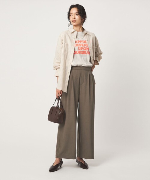 green label relaxing（グリーンレーベルリラクシング）の「［size SHORT/TALLあり］オルマイ ツイル ワイド パンツ（その他パンツ・レディース・グレー/モカ/ブラック/ブラウン・34/SHORT/TALL/40/38/36）」の15枚目の写真