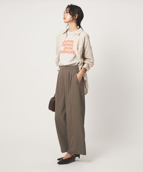 green label relaxing（グリーンレーベルリラクシング）の「［size SHORT/TALLあり］オルマイ ツイル ワイド パンツ（その他パンツ・レディース・グレー/モカ/ブラック/ブラウン・34/SHORT/TALL/40/38/36）」の16枚目の写真