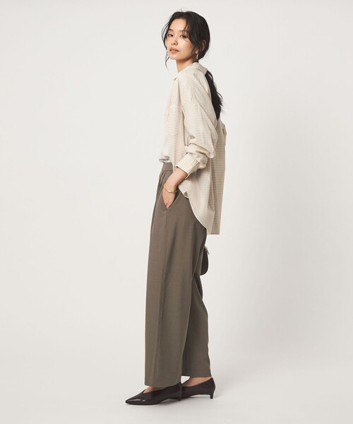 green label relaxing（グリーンレーベルリラクシング）の「［size SHORT/TALLあり］オルマイ ツイル ワイド パンツ（その他パンツ・レディース・グレー/モカ/ブラック/ブラウン・34/SHORT/TALL/40/38/36）」の17枚目の写真