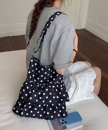 HALEY PESCA/ドット柄ダブルフリルトートバッグ