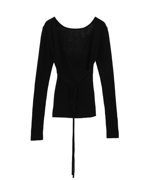 CLANE（クラネ）の「【CLANE/クラネ】CAMISOLE SET CACHECOEUR KNIT TOPS/キャミソールセットカシュクールニットトップス（ニット/セーター・レディース・ブラック/グレー・2）」の13枚目の写真