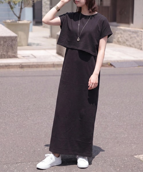 SELECT LEVERY(セレクトリベリー)の「接触冷感 マルチWAYアンサンブルワンピース(ワンピース・レディース・チャコール/ベージュ/ブラック・MEDIUM/LARGE)」の1枚目の写真