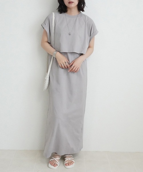 SELECT LEVERY(セレクトリベリー)の「接触冷感 マルチWAYアンサンブルワンピース(ワンピース・レディース・チャコール/ベージュ/ブラック・MEDIUM/LARGE)」の5枚目の写真