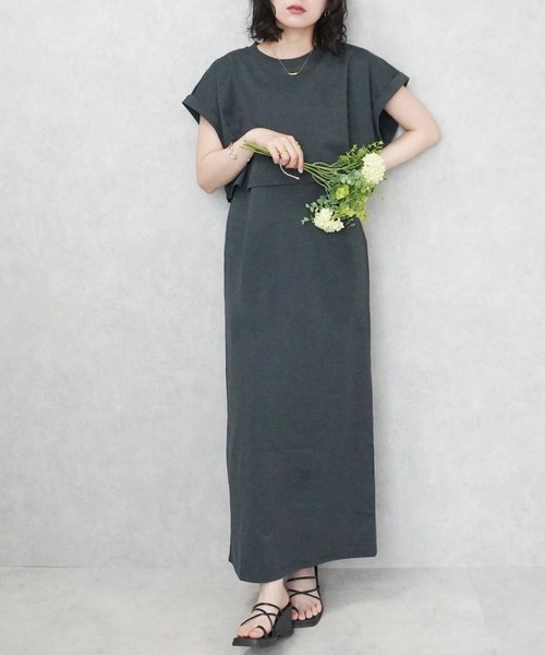 SELECT LEVERY(セレクトリベリー)の「接触冷感 マルチWAYアンサンブルワンピース(ワンピース・レディース・チャコール/ベージュ/ブラック・MEDIUM/LARGE)」の15枚目の写真