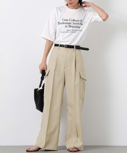 Gready Brilliant(グレディブリリアン)の「スムースレターロゴ5分袖(Tシャツ/カットソー・レディース・オフホワイト/チャコールグレー・FREE)」の6枚目の写真