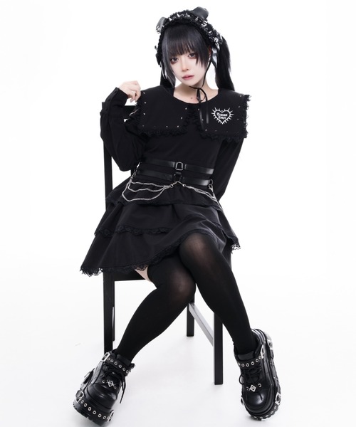 TRAVAS TOKYO(トラバス トウキョウ)の「『TRAVAS TOKYO/トラバス トーキョー』ハーネスベルト付きボンテージワンピース(ワンピース・レディース・ブラック・L/M)」の1枚目の写真