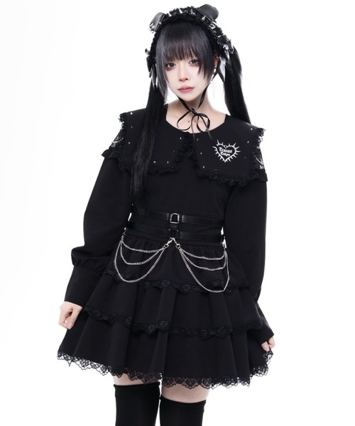 TRAVAS TOKYO(トラバス トウキョウ)の「『TRAVAS TOKYO/トラバス トーキョー』ハーネスベルト付きボンテージワンピース(ワンピース・レディース・ブラック・L/M)」の3枚目の写真