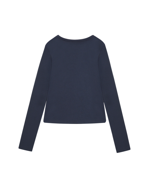 MIRECO(ミレコ)の「SYMBOL PATCH WAFFLE T NAVY(Tシャツ/カットソー・レディース・その他・FREE)」の5枚目の写真