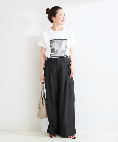 B.C STOCK（ベーセーストック）の「シアーストレートパンツ（その他パンツ・レディース・ブラック/ブラウン・FREE）」の3枚目の写真