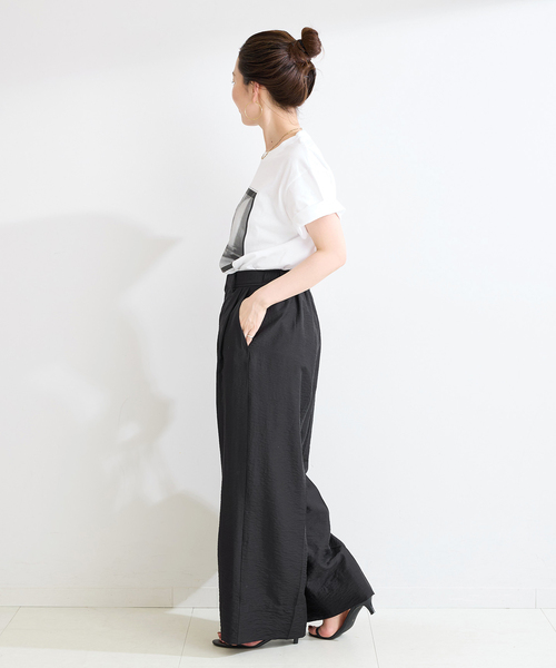 B.C STOCK（ベーセーストック）の「シアーストレートパンツ（その他パンツ・レディース・ブラック/ブラウン・FREE）」の4枚目の写真