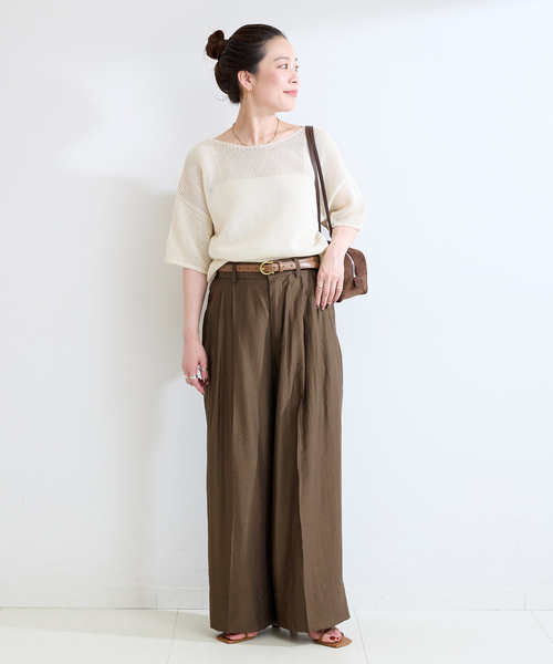 B.C STOCK（ベーセーストック）の「シアーストレートパンツ（その他パンツ・レディース・ブラック/ブラウン・FREE）」の10枚目の写真