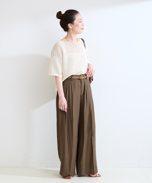 B.C STOCK（ベーセーストック）の「シアーストレートパンツ（その他パンツ・レディース・ブラック/ブラウン・FREE）」の11枚目の写真