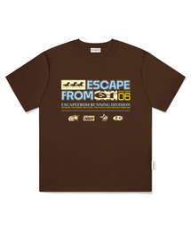 ムービングトリプルホースプリントオーバーサイズ半袖Tシャツブラウン
