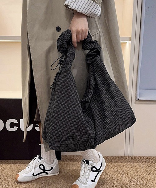 Miniministore（ミニミニストア）の「軽いチェック柄ショルダーバッグレディース（ショルダーバッグ・レディース・ホワイト/ブラック/ブラウン/ダークグレー・FREE）」の13枚目の写真
