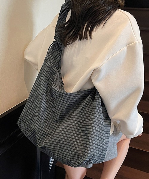 Miniministore（ミニミニストア）の「軽いチェック柄ショルダーバッグレディース（ショルダーバッグ・レディース・ホワイト/ブラック/ブラウン/ダークグレー・FREE）」の20枚目の写真