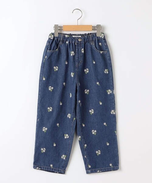 SHIPS(シップス)の「SHIPS KIDS:100~130cm/フラワー エンブロイダリー デニム パンツ(デニムパンツ・キッズ・ネイビー/ブラック・120/100/130/110)」の2枚目の写真