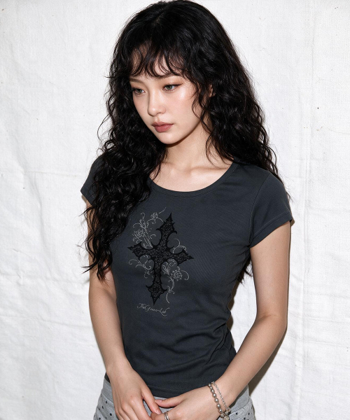 THE GREEN LAB（ザグリーンラボ）の「CROSS ボートネックスリム半袖Tシャツ [ホワイト]（Tシャツ/カットソー・レディース・その他・FREE）」の8枚目の写真