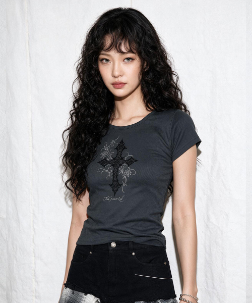 THE GREEN LAB（ザグリーンラボ）の「CROSS ボートネックスリム半袖Tシャツ [ホワイト]（Tシャツ/カットソー・レディース・その他・FREE）」の9枚目の写真