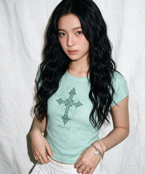 THE GREEN LAB（ザグリーンラボ）の「CROSS ボートネックスリム半袖Tシャツ [ホワイト]（Tシャツ/カットソー・レディース・その他・FREE）」の12枚目の写真