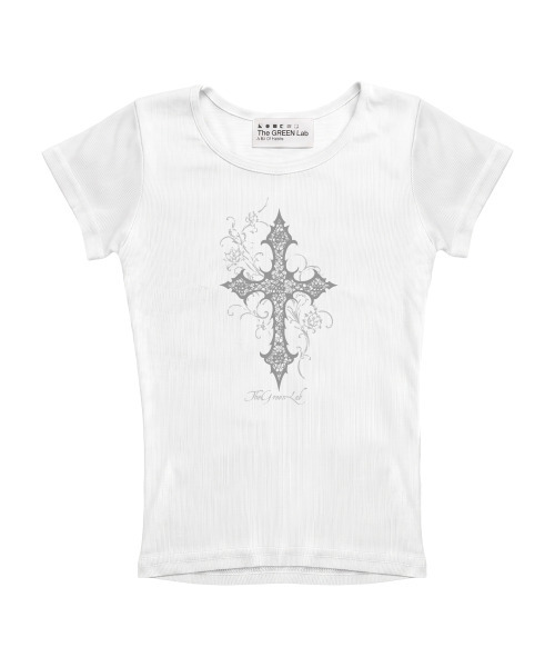 THE GREEN LAB（ザグリーンラボ）の「CROSS ボートネックスリム半袖Tシャツ [ホワイト]（Tシャツ/カットソー・レディース・その他・FREE）」の16枚目の写真