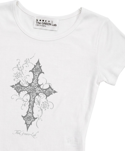 THE GREEN LAB（ザグリーンラボ）の「CROSS ボートネックスリム半袖Tシャツ [ホワイト]（Tシャツ/カットソー・レディース・その他・FREE）」の17枚目の写真
