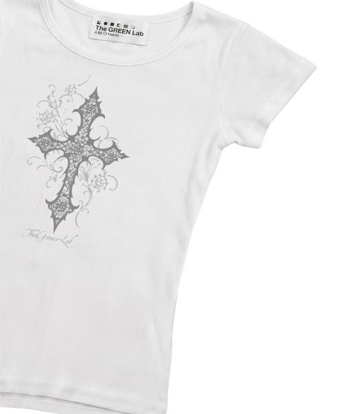 THE GREEN LAB（ザグリーンラボ）の「CROSS ボートネックスリム半袖Tシャツ [ホワイト]（Tシャツ/カットソー・レディース・その他・FREE）」の18枚目の写真