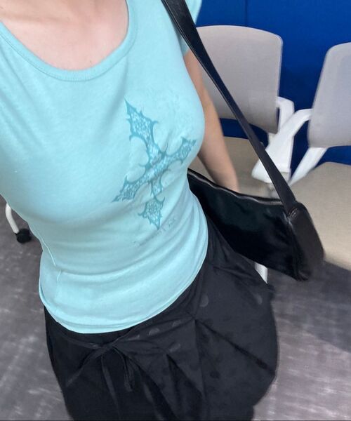 THE GREEN LAB（ザグリーンラボ）の「CROSS ボートネックスリム半袖Tシャツ [ホワイト]（Tシャツ/カットソー・レディース・その他・FREE）」の22枚目の写真