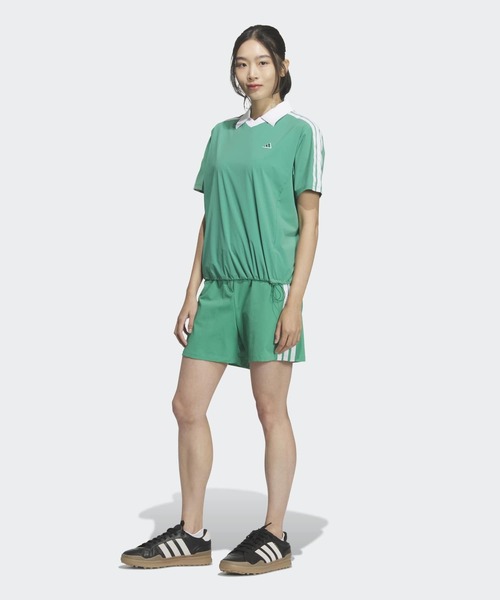 adidas(アディダス)の「スリーストライプス ウーブン 半袖シャツ【adidas Golf/アディダスゴルフ】(ポロシャツ・レディース・グリーン・X-SMALL/X-LARGE/MEDIUM/LARGE/SMALL)」の5枚目の写真