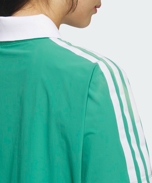 adidas(アディダス)の「スリーストライプス ウーブン 半袖シャツ【adidas Golf/アディダスゴルフ】(ポロシャツ・レディース・グリーン・X-SMALL/X-LARGE/MEDIUM/LARGE/SMALL)」の4枚目の写真