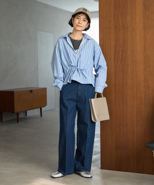 FREAK'S STORE(フリークスストア)の「RED KAP × FREAK'S STORE/レッドキャップ 別注 ストレートチノパンツ/デニムパンツ(チノパンツ・レディース・ワンウォッシュ/ブラック/ベージュ・SMALL/MEDIUM)」の4枚目の写真