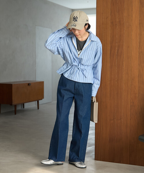 FREAK'S STORE(フリークスストア)の「RED KAP × FREAK'S STORE/レッドキャップ 別注 ストレートチノパンツ/デニムパンツ(チノパンツ・レディース・ワンウォッシュ/ブラック/ベージュ・SMALL/MEDIUM)」の5枚目の写真
