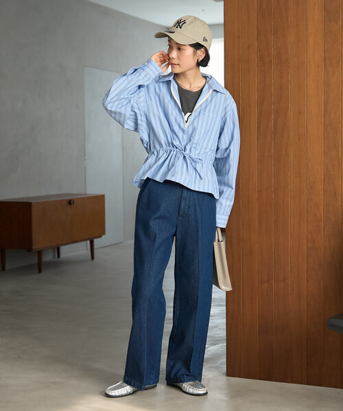 FREAK'S STORE(フリークスストア)の「RED KAP × FREAK'S STORE/レッドキャップ 別注 ストレートチノパンツ/デニムパンツ(チノパンツ・レディース・ワンウォッシュ/ブラック/ベージュ・SMALL/MEDIUM)」の8枚目の写真