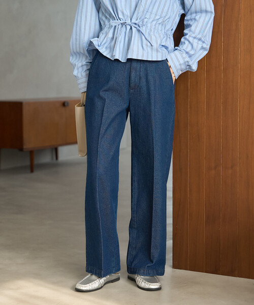 FREAK'S STORE(フリークスストア)の「RED KAP × FREAK'S STORE/レッドキャップ 別注 ストレートチノパンツ/デニムパンツ(チノパンツ・レディース・ワンウォッシュ/ブラック/ベージュ・SMALL/MEDIUM)」の10枚目の写真
