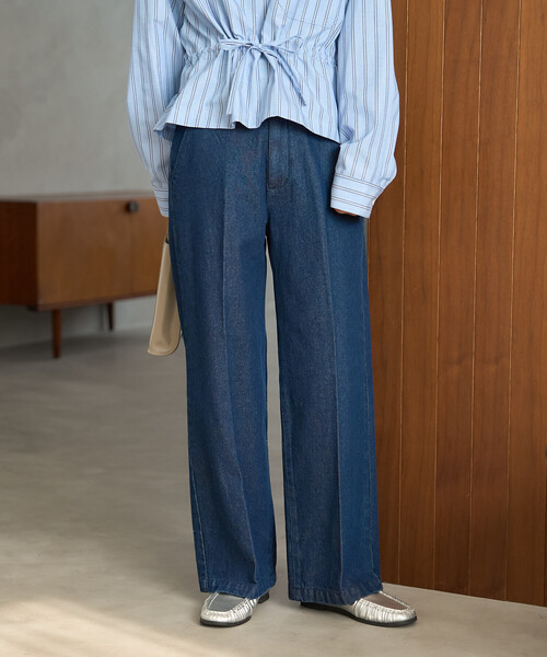 FREAK'S STORE(フリークスストア)の「RED KAP × FREAK'S STORE/レッドキャップ 別注 ストレートチノパンツ/デニムパンツ(チノパンツ・レディース・ワンウォッシュ/ブラック/ベージュ・SMALL/MEDIUM)」の13枚目の写真