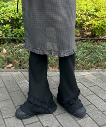 《楽ちん!着回し力◎》ギャザーフリルリブパンツ