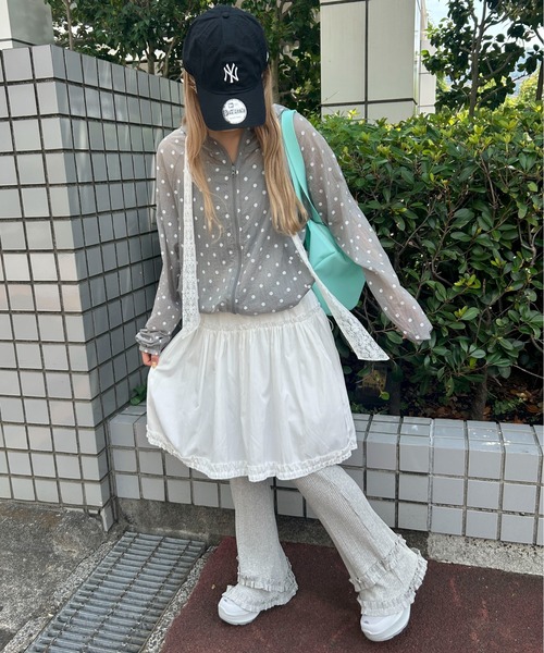 WC(ダブル シー)の「《楽ちん!着回し力◎》ギャザーフリルリブパンツ(その他パンツ・レディース・グレー/ブラック・FREE)」の9枚目の写真